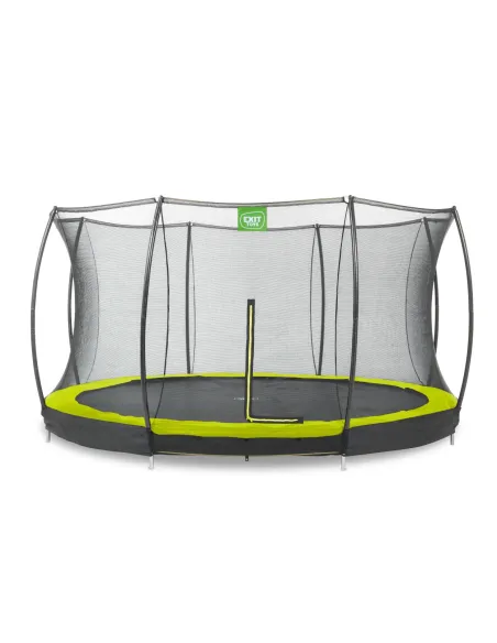 EXIT "Silhouette" trampolino da terra ø366cm con rete di sicurezza - verde