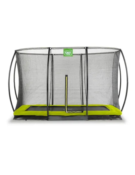 EXIT "Silhouette" trampolino da terra 244x366cm con rete di sicurezza - verde