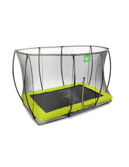 EXIT "Silhouette" trampolino da terra 244x366cm con rete di sicurezza - verde