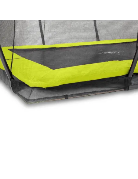 EXIT "Silhouette" trampolino da terra 244x366cm con rete di sicurezza - verde
