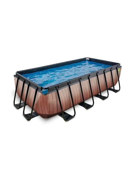 EXIT Piscina 400x200x100cm con pompa a filtro - Marrone