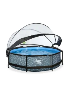 EXIT Piscina "Stone" ø300x76cm con pompa, filtro e cupola... 2