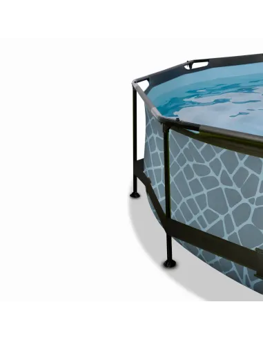 EXIT Stone pool ø300x76cm with dome and filter...