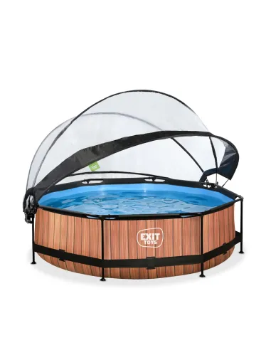 EXIT Wood pool ø300x76cm with dome and filter...