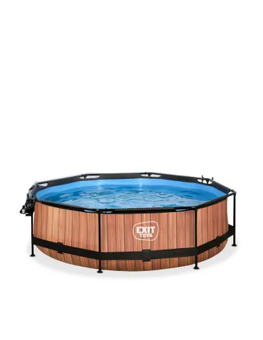 EXIT Wood pool ø300x76cm with dome and filter...