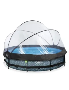 EXIT Piscina "Stone" ø360x76cmc con filtro a pompa e...