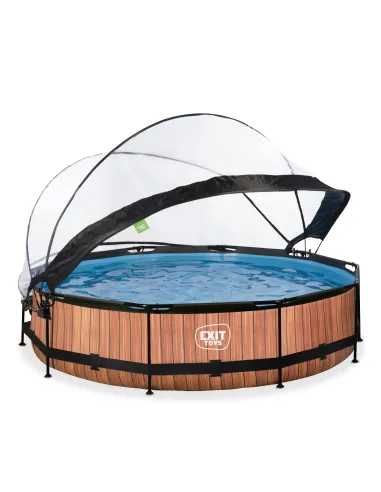 EXIT Wood pool ø360x76cm with dome and filter...