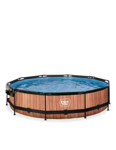 EXIT Wood pool ø360x76cm with dome and filter pump -... 2