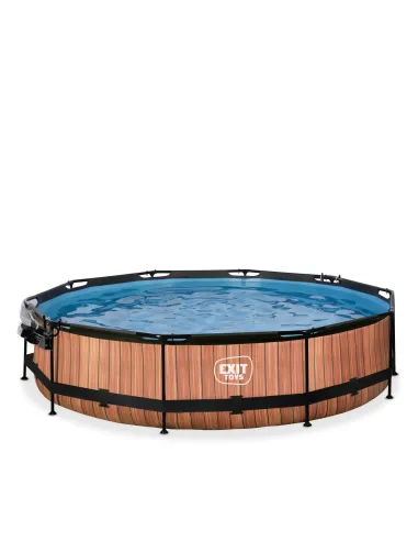 EXIT Wood pool ø360x76cm with dome and filter...