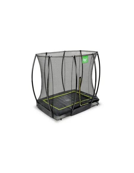 EXIT "Silhouette" trampolino da terra 153x214cm con rete di sicurezza - nero