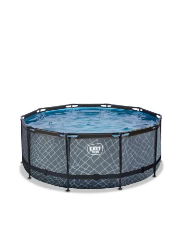 EXIT Piscina "Stone" ø360x122cmcon pompa a...