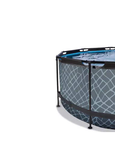 EXIT Piscina "Stone" ø360x122cmcon pompa a...