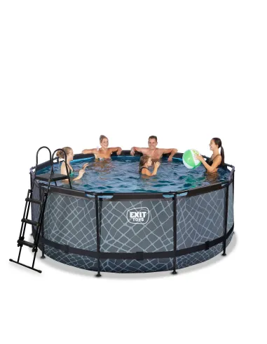 EXIT Piscina "Stone" ø360x122cmcon pompa a...