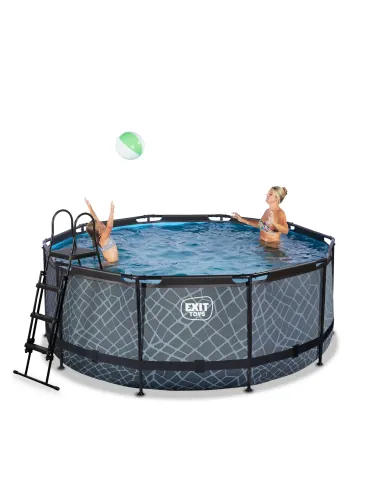 EXIT Piscina "Stone" ø360x122cmcon pompa a...