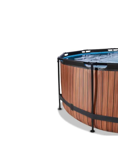 EXIT Piscina "Wood" ø360x122cm con filtro a...