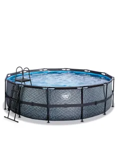 EXIT Piscina "Stone"  ø450x122cm con filtro a sabbia -...