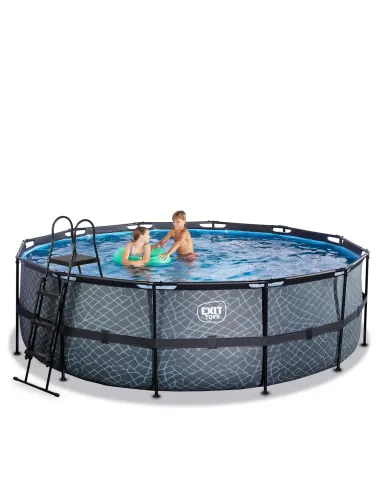 EXIT Piscina "Stone"  ø450x122cm con filtro a...
