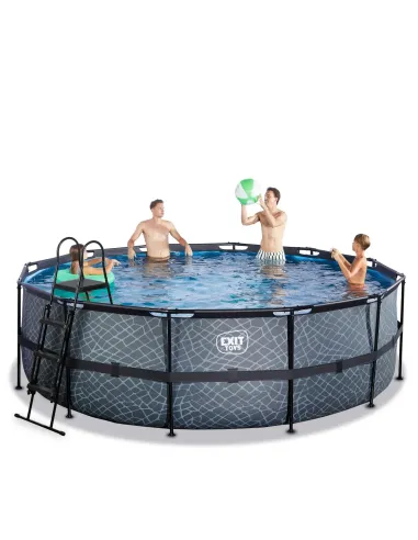 EXIT Piscina "Stone"  ø450x122cm con filtro a...