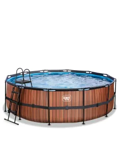 EXIT Piscina" Wood"  ø450x122cm con pompa a filtro  -...