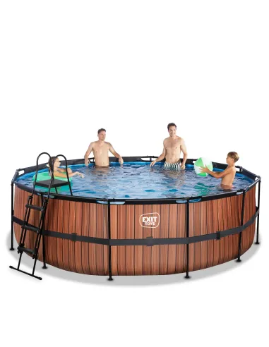 EXIT Piscina" Wood"  ø450x122cm con pompa a...