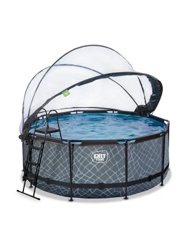 EXIT Piscina "Stone" ø360x122cm con filtro a...