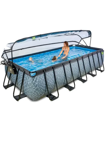 EXIT Piscina "Stone"  540x250x122cm con pompa...