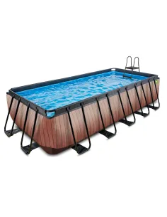EXIT Piscina "Wood" 540x250x122cm con pompa a filtro -...
