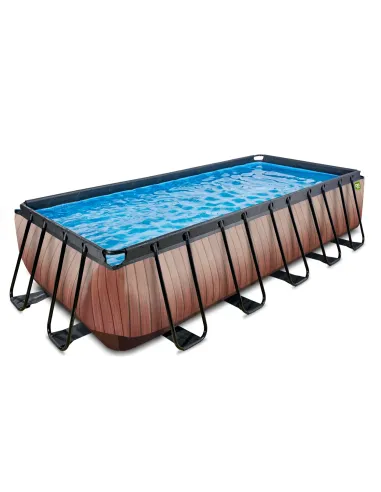 EXIT Piscina "Wood" 540x250x122cm con pompa a...