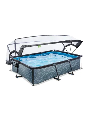 EXIT Pscina "Stone" 300x200x65cm con pompa a...