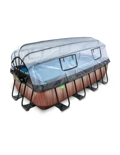 EXIT Piscina "Wood"  400x200x100cm con filtro a sabbia,...
