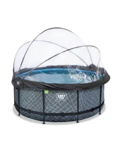 EXIT Piscina "Stone" ø360x122cm con filtro a sabbia,...