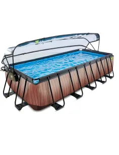 EXIT Piscina "Wood" 540x250x122cm con filtro a sabbia,... 2