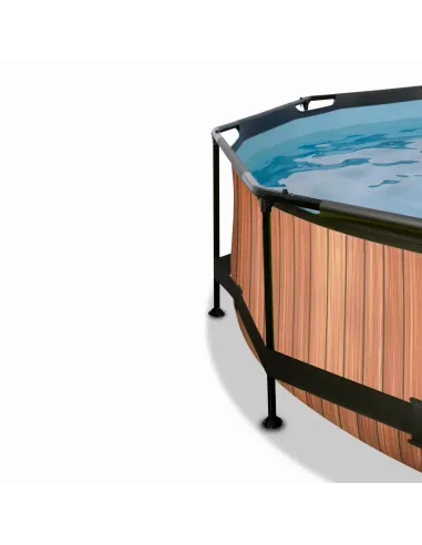 EXIT Wood pool ø244x76cm with dome and filter...