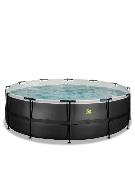 EXIT Piscina  "Black Leather"  ø450x122cm con pompa a filtro - Nera