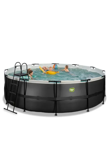 EXIT Piscina  "Black Leather"  ø450x122cm con pompa a filtro - Nera