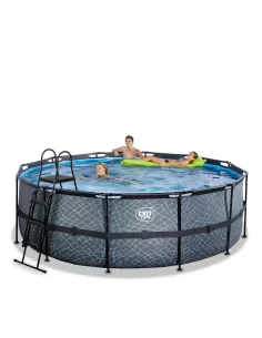 EXIT Stone pool ø427x122cm with filter pump - grey... 2