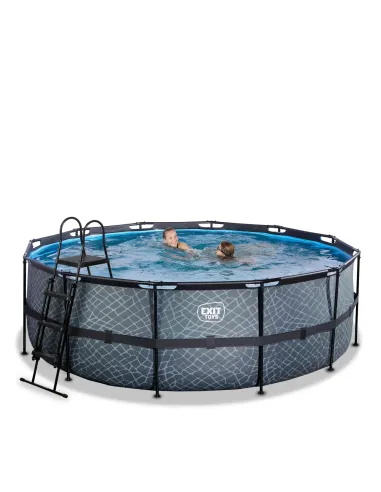 EXIT Piscina "Stone" ø427x122cm con pompa...