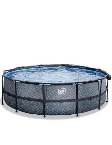 EXIT Piscina "Stone" ø488x122cm con pompa...