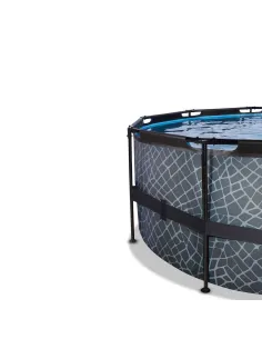 EXIT Stone pool ø488x122cm with filter pump - grey... 2
