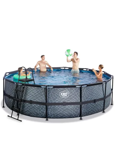 EXIT Piscina "Stone" ø488x122cm con pompa...