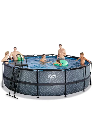 EXIT Piscina "Stone" ø488x122cm con pompa...