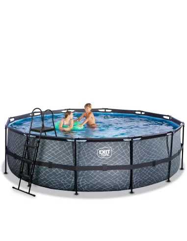 EXIT Piscina "Stone" ø488x122cm con pompa...