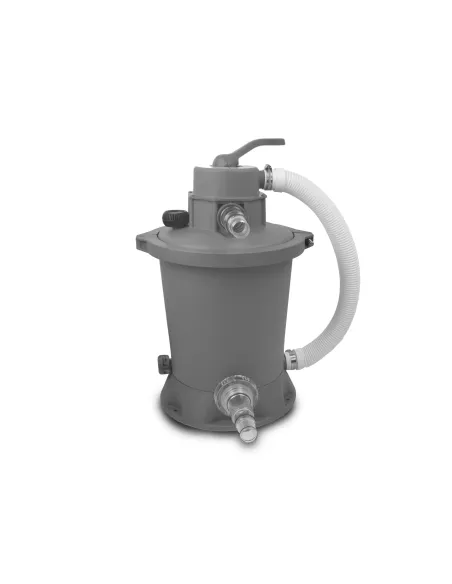 EXIT Stone pool ø488x122cm with sand filter pump - grey Piscina con bordi Piscina rotonda 19330 L Grigio