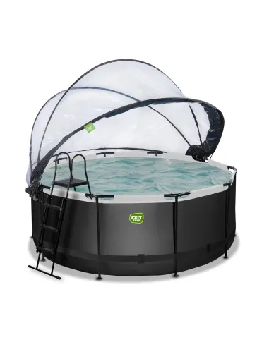 EXIT Black Leather pool ø360x122cm with dome...