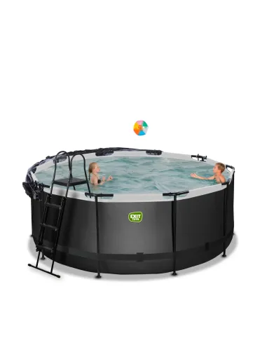 EXIT Black Leather pool ø360x122cm with dome...