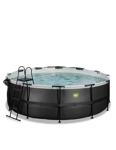 EXIT Black Leather pool ø427x122cm with dome...