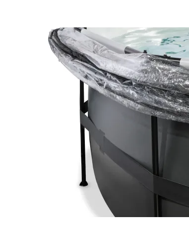 EXIT Black Leather pool ø427x122cm with dome...