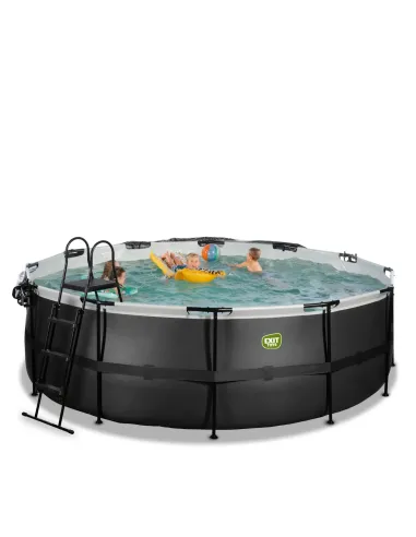EXIT Black Leather pool ø427x122cm with dome...