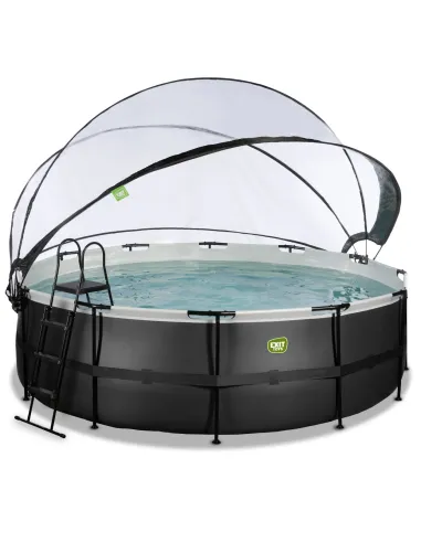 EXIT Black Leather pool ø450x122cm with dome...