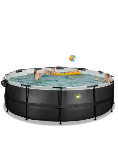 EXIT Black Leather pool ø450x122cm with dome...